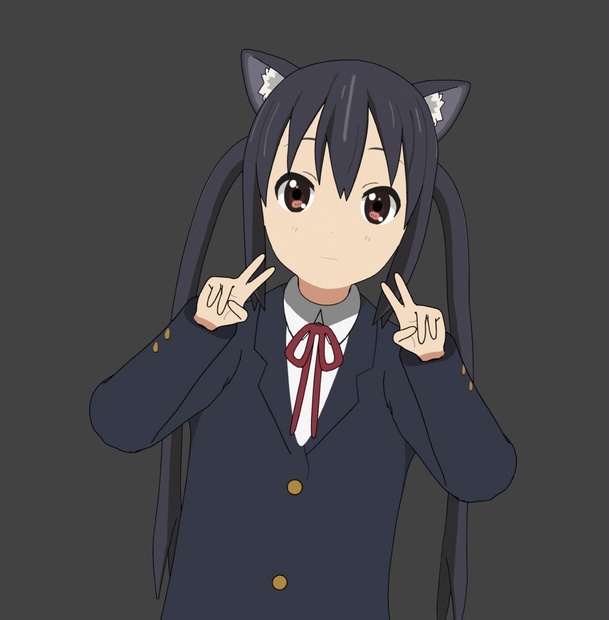 Azusa Nakano 3D model (blender, fbx, vrm, unity package)