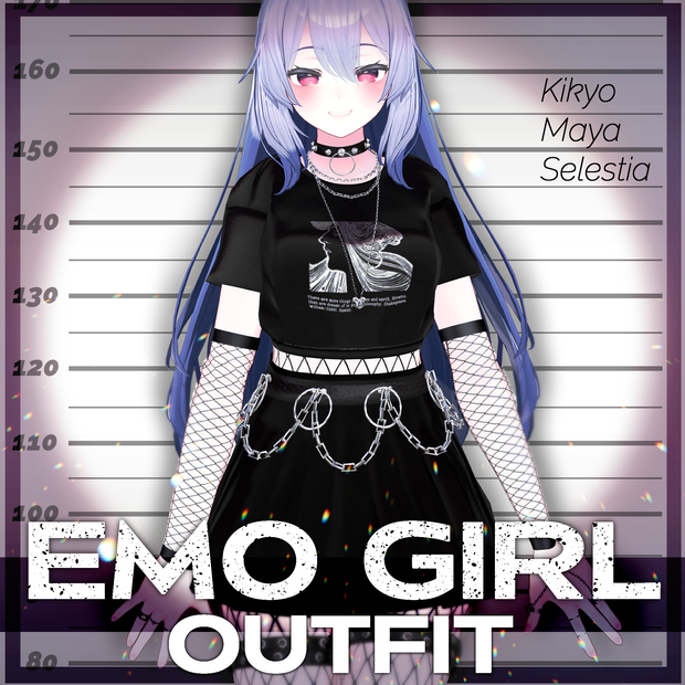  【3アバター対応】 Emo girl outfit