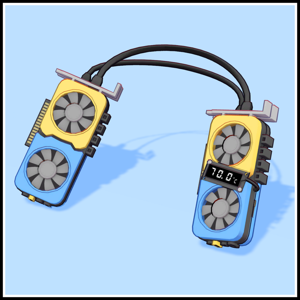グラボ首掛け扇風機 (GPU NeckHanging Fan)
