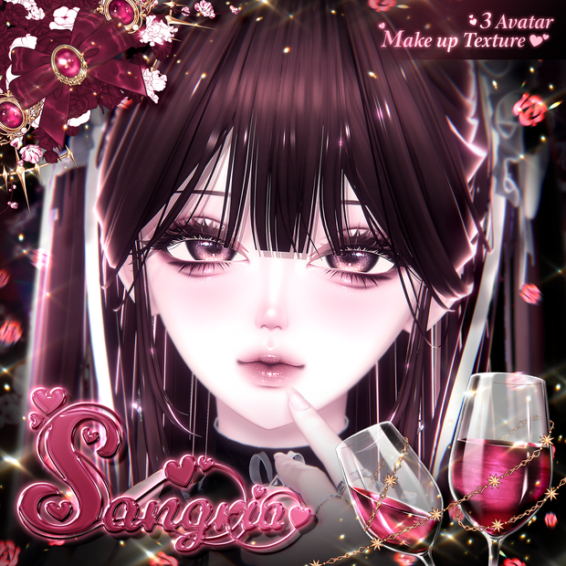 【 3アバター対応 】 Sangria Make-up Texture [PSD]