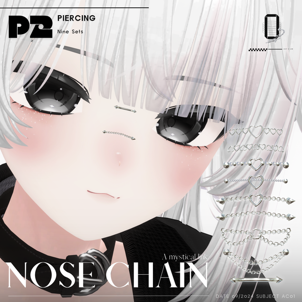 Nose Chain Piercingピアス (全9種)