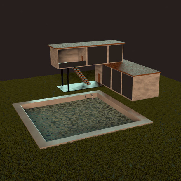 3dモデル　プール　blender　ノード