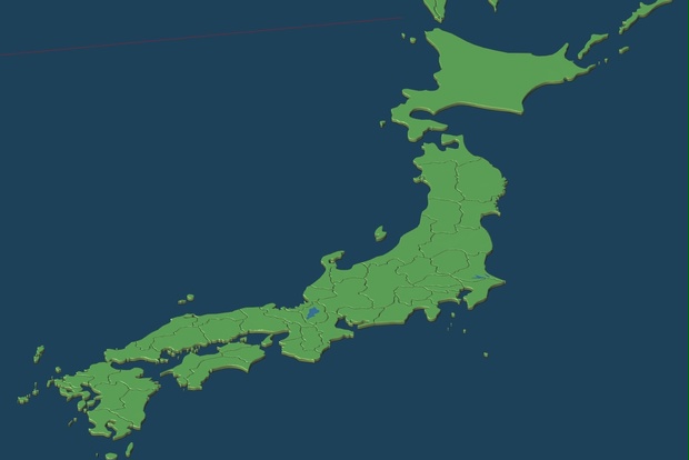 日本地図 3D マップ Japan 3d Render Topographic Map Stock Photo - Download Image