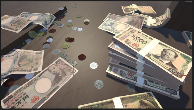 【ゲーム用素材】日本円お金セット決定版【Unity】【MMD】