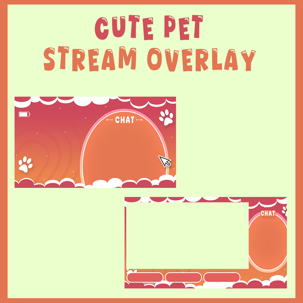 Cute Pet Stream Overlay Graphics for Streaming