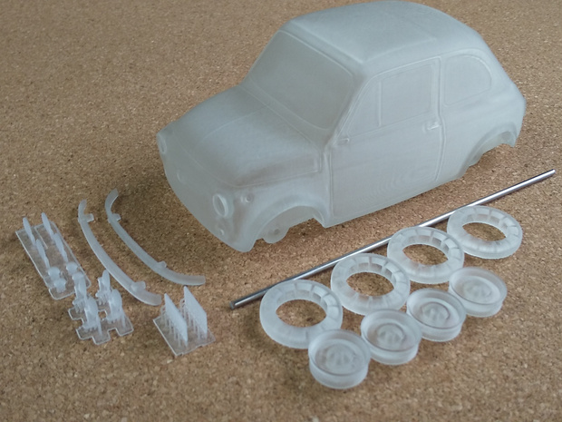 1/24 FIAT500 3Dプリンター出力未塗装モデル