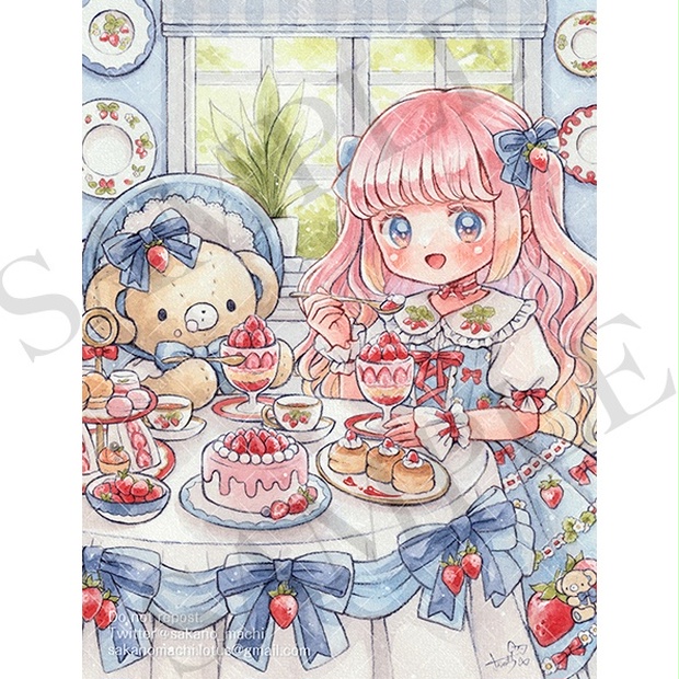 ポストカード「Strawberry Afternoon Tea」