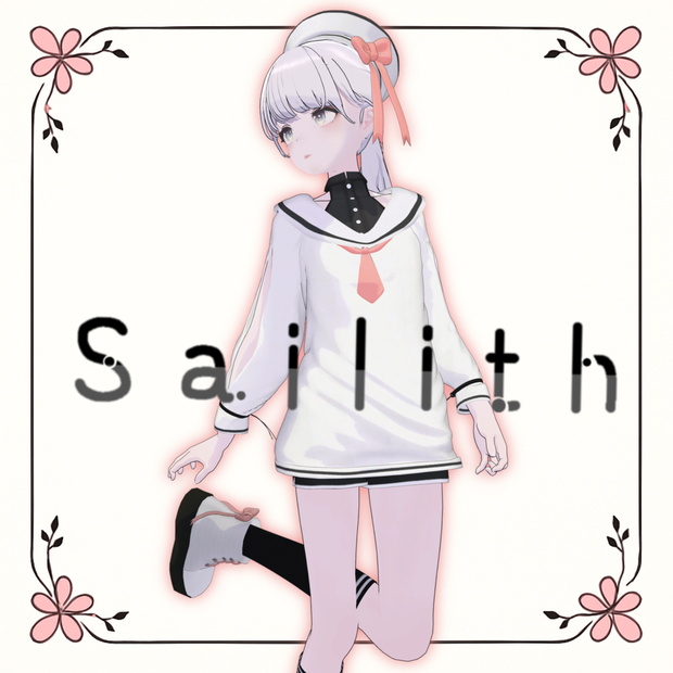 【6アバター対応】Sailith -セイリス- ｜ Marine Sailor Outfit with Slit Dress (VRChat)