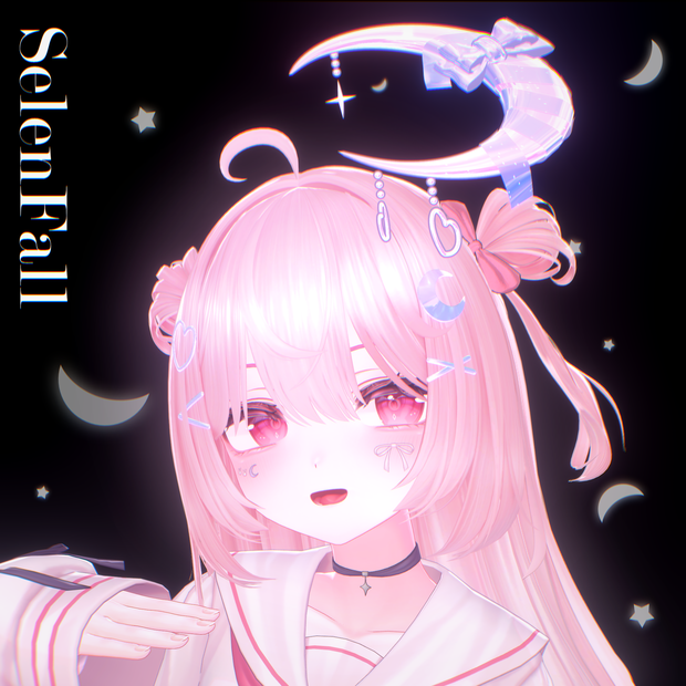 - SelenFall - Two Side Up Hair & Halo🌙【16Avatars】
