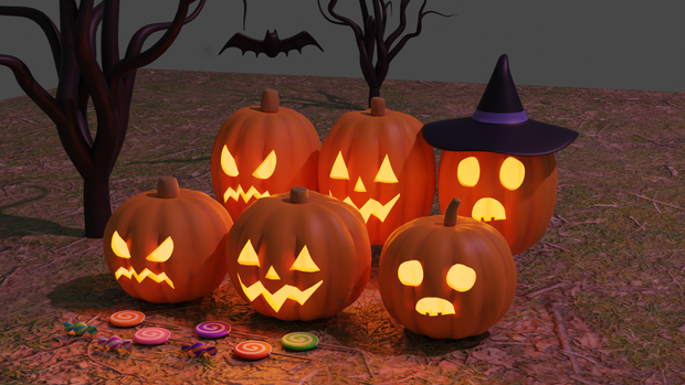 【3Dモデル】ハロウィーンセット