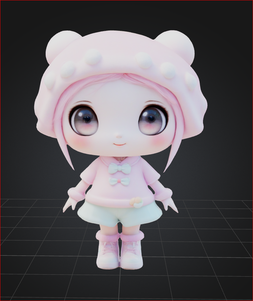 VRChat用のかわいい小柄な3Dモデル「Mochi Girl」