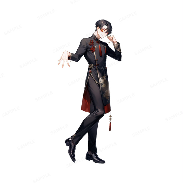 【獣人】深紅の軍服を纏いし_皇家の狼男_立ち絵