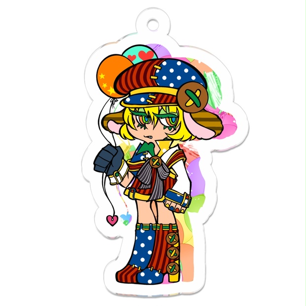 ファイターズ アメコミ風アクリルキーホルダー、似顔絵ピンバッジ しゃけまる×バファローブル コラボ アクリルキーホルダー