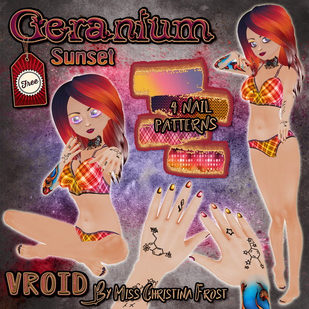 Geranium Sunset Nail Pack