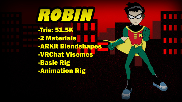 Teen Titans Robin Rigged 3D model