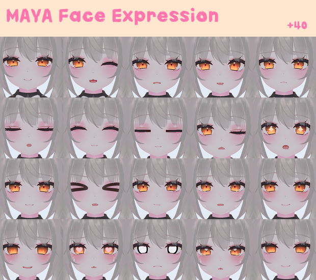 [舞夜]MAYA Face Expression Package