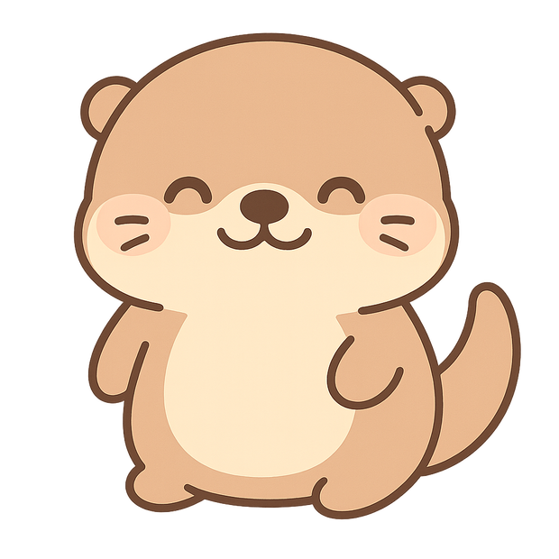【通常版】かわいいカワウソのオリジナルキャラクター素材（商用利用可）