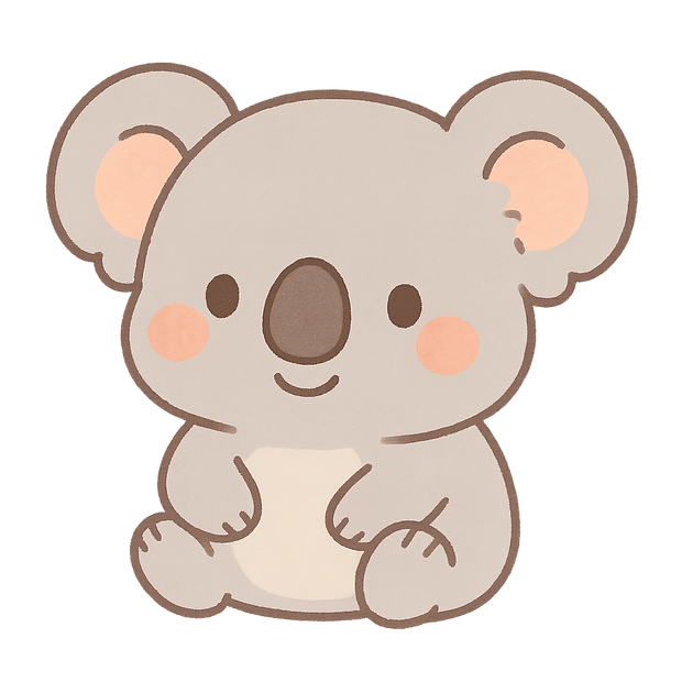 【通常版】かわいいコアラのオリジナルキャラクター素材（商用利用可）