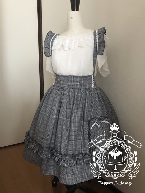 大きいサイズ グレンチェックのロリータスカート 絶対遵守ついんてーる めんへる屋さん Tappuri Pudding Booth
