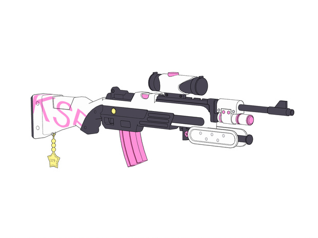 【ブルアカ】合歓垣 フブキ 銃器 3Dモデル (CLIP STUDIO用)