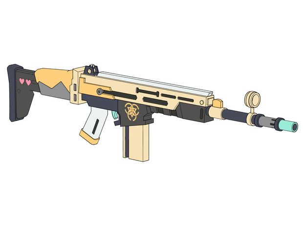 【ブルアカ】円堂 シミコ 銃器 3Dモデル (CLIP STUDIO用)