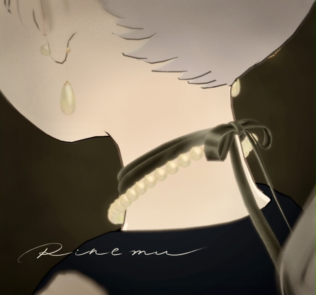 Pearl Ribbon Necklace & Earrings Set｜VRChat対応
