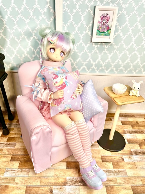 1/3(1/4)スケール ドール専用 一人用ソファ ピンク - studiobinzo - BOOTH