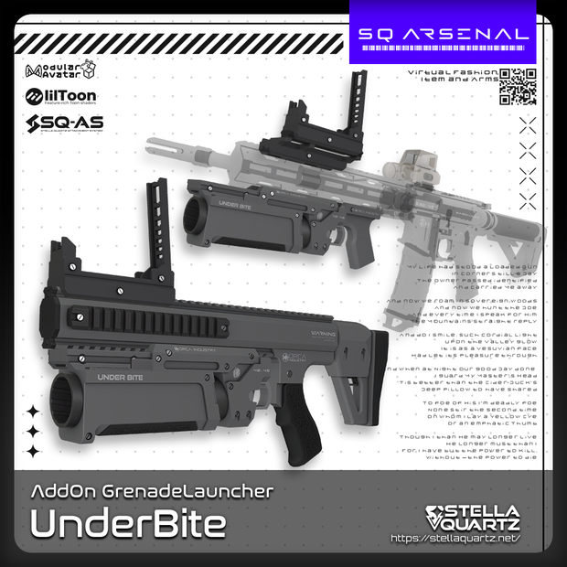 【ギミック付き3Dモデル】UnderBite-アンダーバイト-【アドオン式グレネードランチャー】