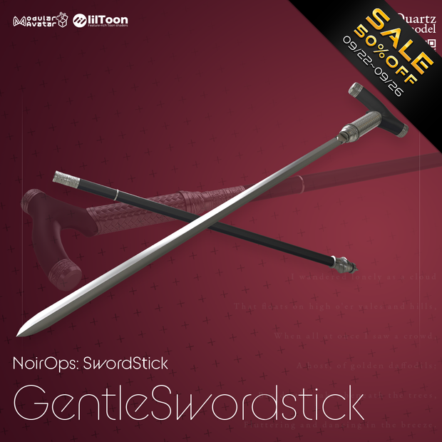 【9/22 15:00-9/26までの期間50％OFF】【ギミック付き3Dモデル】GentleSwordstick-ジェントルソードスティック-【仕込み杖】