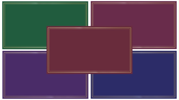 無料 シンプルなゴールドフレーム背景素材 5色セット Ku Kan Booth