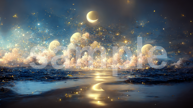 煌めく夜空のイラスト背景素材 5枚セット
