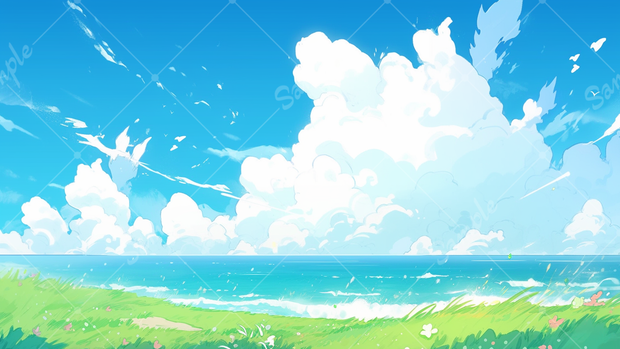 爽やかなイラスト背景素材 5枚セット
