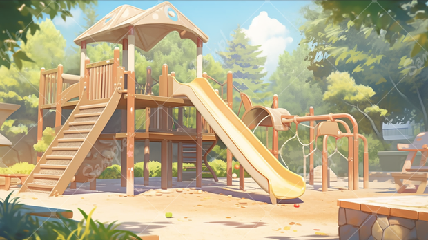 公園のイラスト背景素材 5枚セット