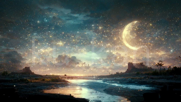 【動く背景素材1】輝く夜空