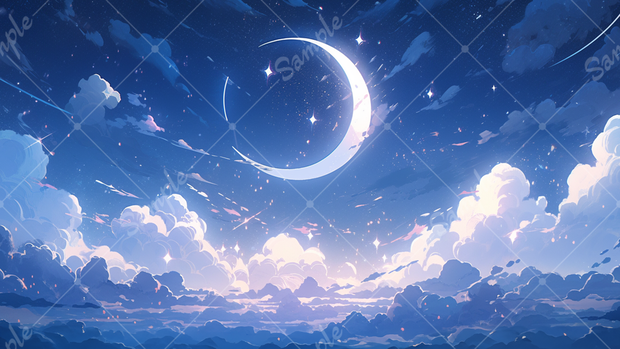 【TRPG背景1】夜空 月 神秘的 イラスト背景素材【CoC】