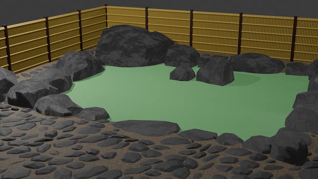 【3Dモデル】温泉/fbx/glb/blend