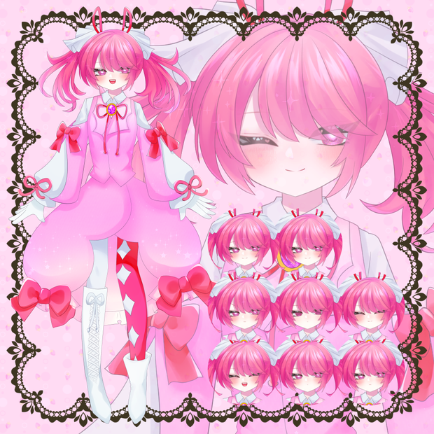 ピンクの女の子【立ち絵素材】