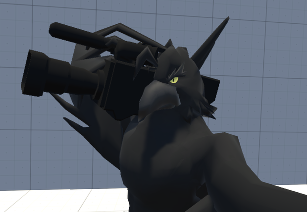 VRChat用アバター「3Dテレビ設置＆テレビカメラ装備＆コライダージャンプできるカラス」【オリジナル3Dモデル】