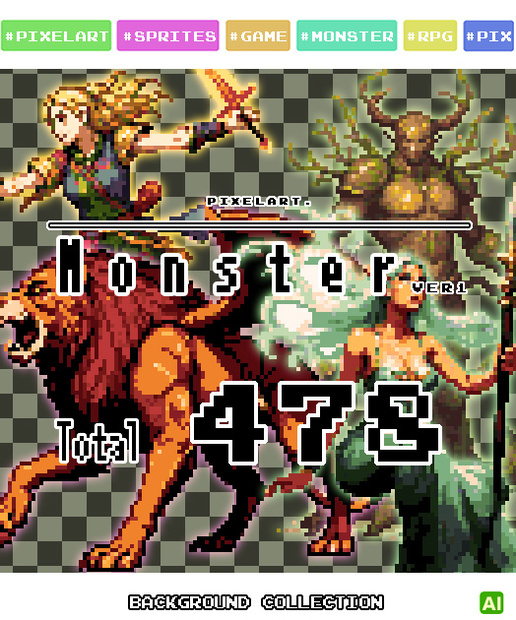 【デザイン資料集】ドット絵　モンスター ver1