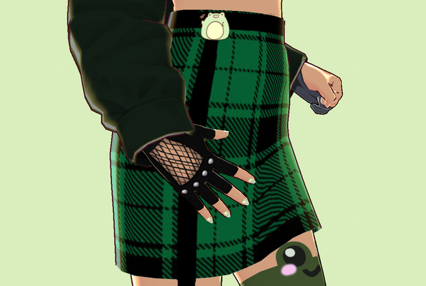 Green mini skirt for VRoid