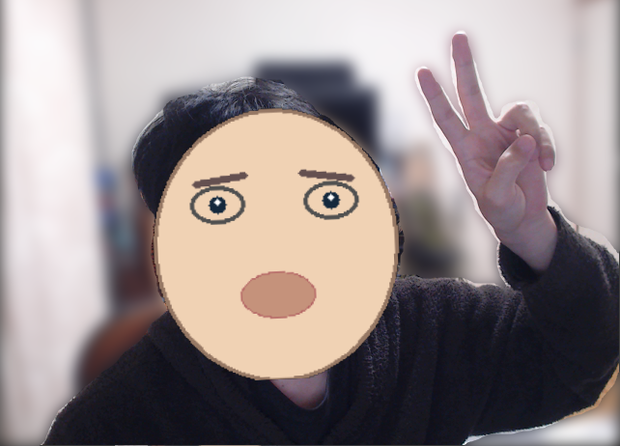 実写の顔をトラッキングして自動で顔画像を乗せる「かおぺたくん」