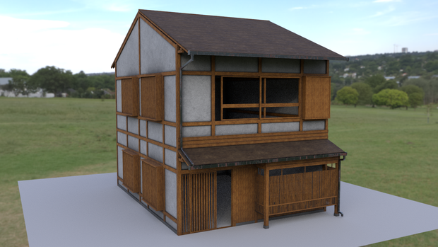 【背景用3Dモデル】日本古家屋F - Japanese old House F