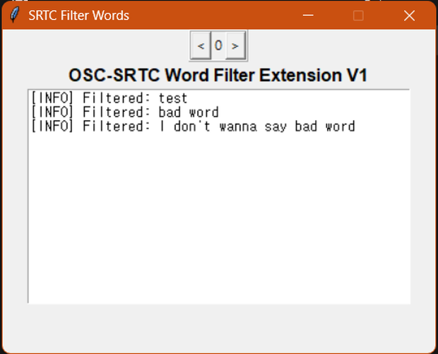 【無料】[OSC-SRTC Extension] Word-Filter V1