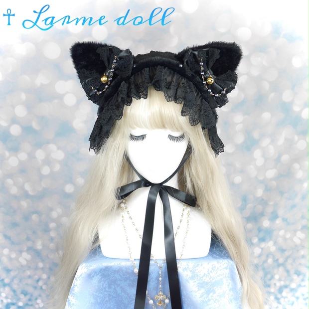 受注生産】《☥》猫耳ファーヘッドドレス (黒) - ☥ Larme doll ( ラルムドール ) - BOOTH