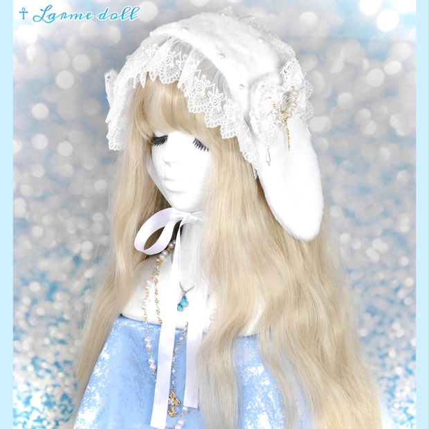 ☥》ロリィタリボンヘアクリップ アクリル製(黒)【デザインカスタム  