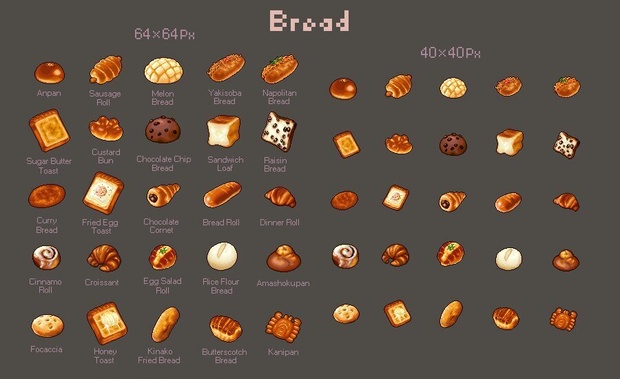 BREAD 64×64px and 40×40px set