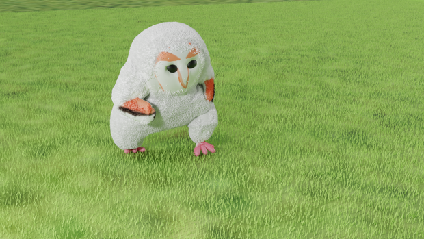 【無料】【VRChat想定】走るメンフクロウのヒナ