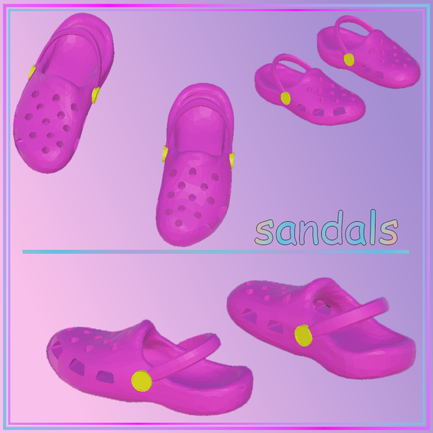 【３Dモデル】サンダル　sandals 簡単色変更