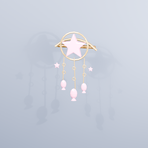 【Unity用】星雫ヘアチャーム｜8色・静止3Dアクセサリー