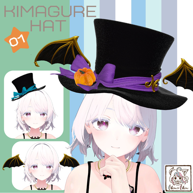 🐱ねむねむ KIMAGURE☆HAT＿01🐱　シルクハット／ハロウイン